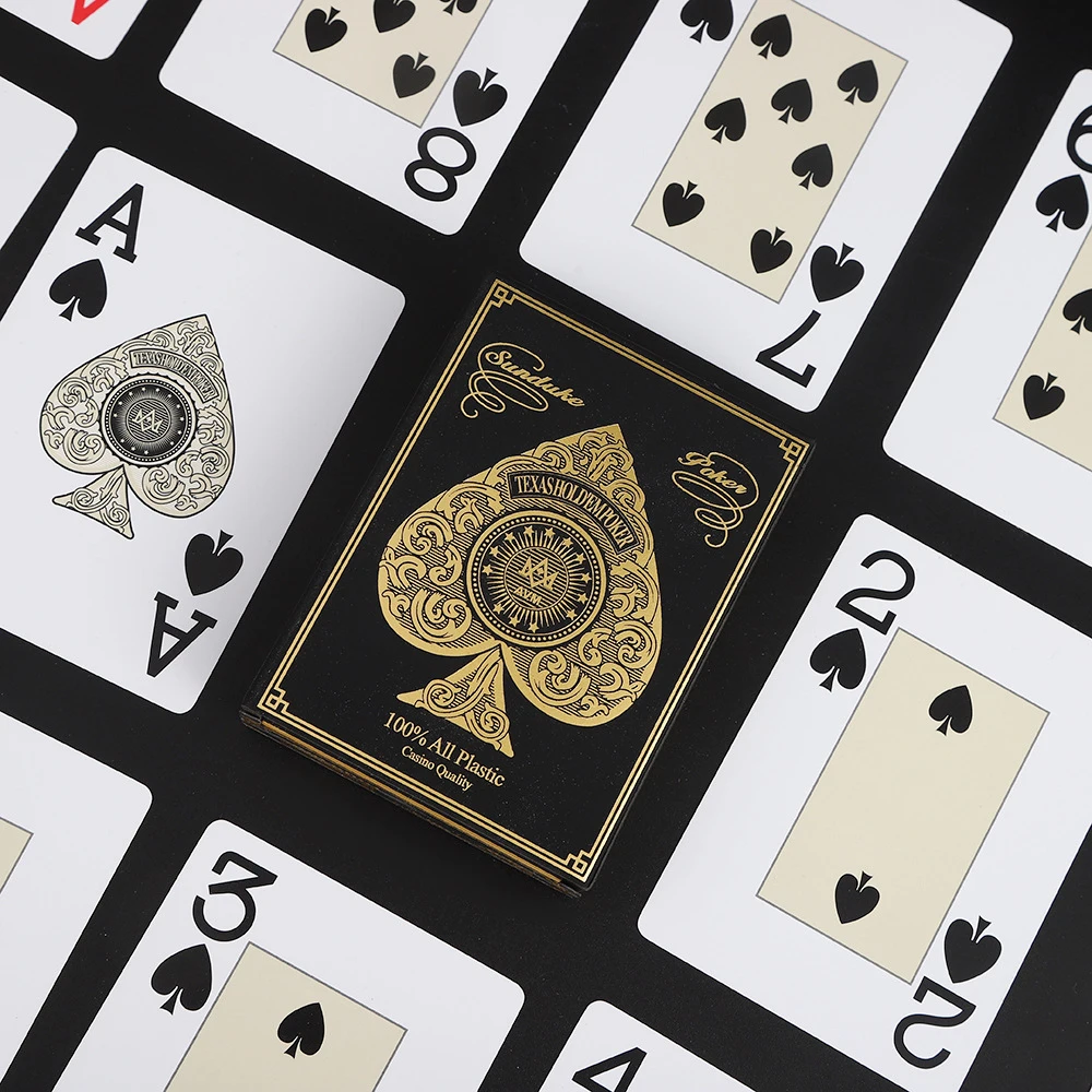 1PCS Silver Gold Foil Border Washable PVC Playing Cards for Fast Fun Competitive Multiplayer Solitaire Game 63*88mm playing cards,plastic playing cards,poker set