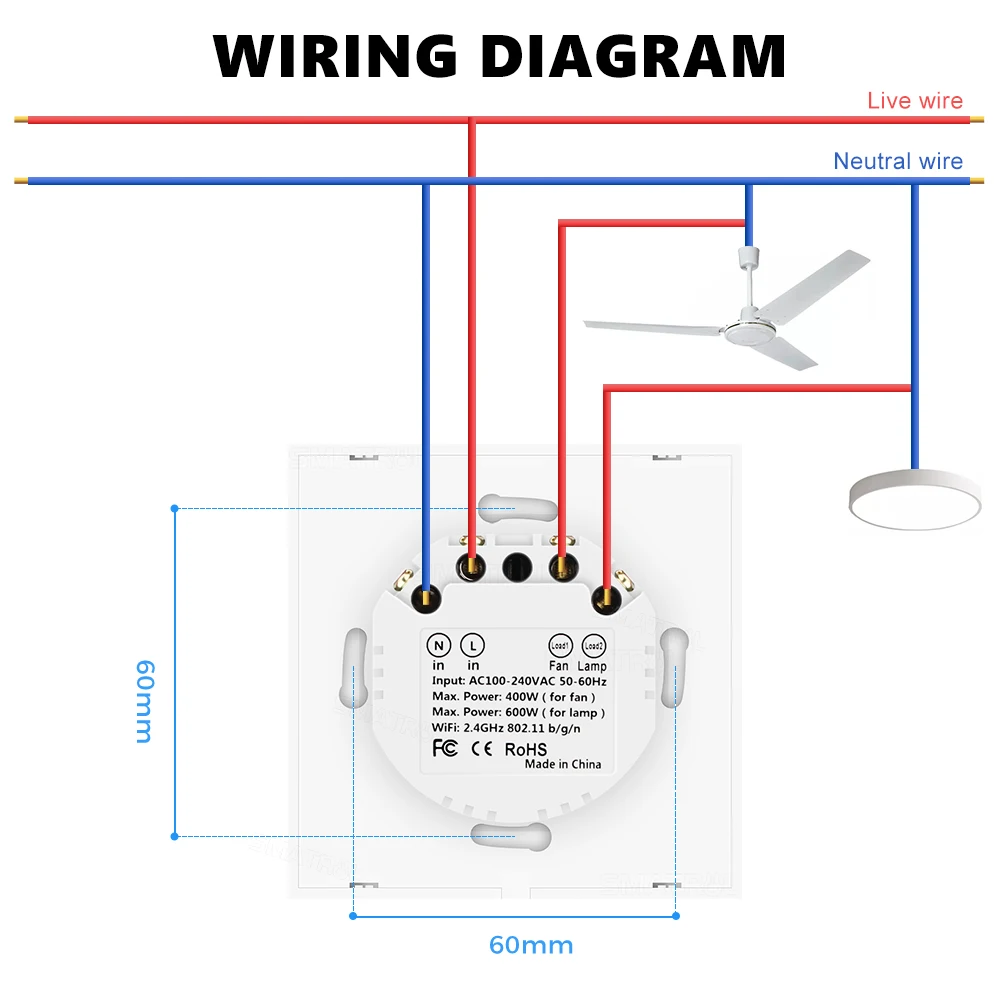 Smart WiFi Touch Switch Fan Speed Control