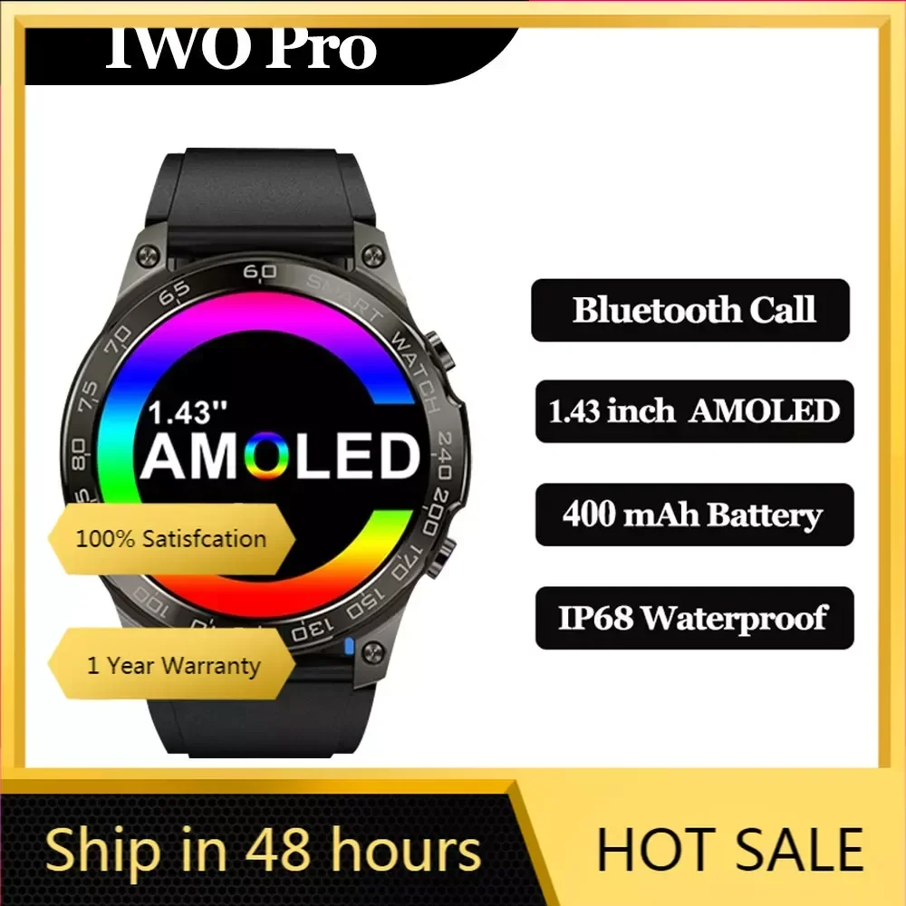 

IWO Pro DM50 Smart Watch Sport IP68 Waterproof AMOLED HD Full Touch Screen Men Bluetooth Call 400mAh Battery Smartwatch