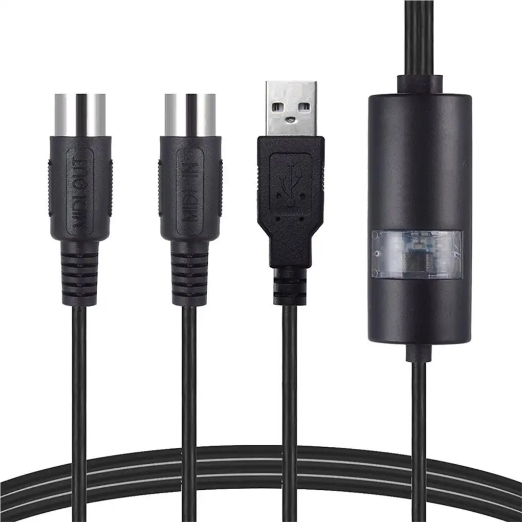 

Electric Piano Drum USB to 2 MIDI Interface Adapter Cable Converter for PC Music Keyboard Synth Adapter Windows iOS 2 Meters