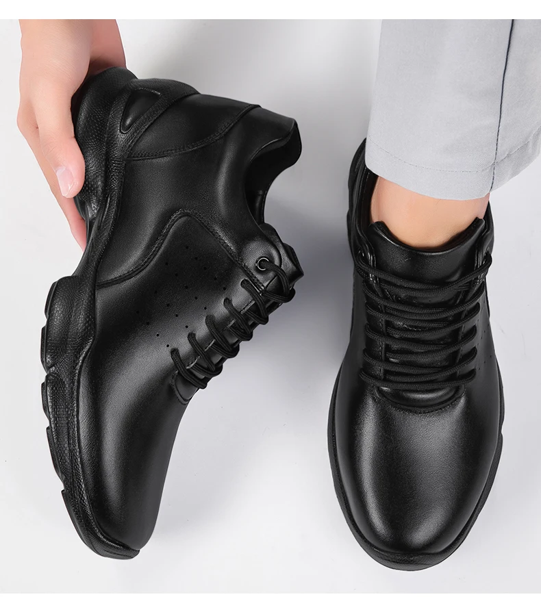 8CM Höhe Erhöhen Männer Kuh Leder Oxford Casual Schuhe Bequem Leichte Non Slip Pendeln Outdoor Aufzug Turnschuhe Frauen – Detail 15