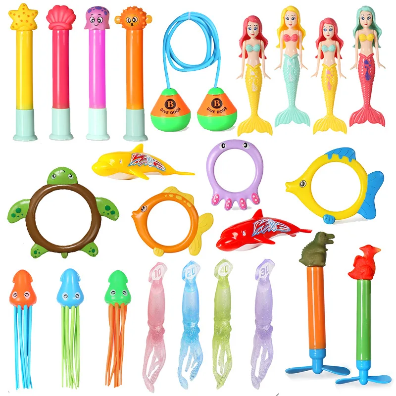 

NEW Summer Children Swimming Octopus Pool Diving Toys Water Sports Water Play Toys Diving Stick Gem Underwater Grabbing Toys