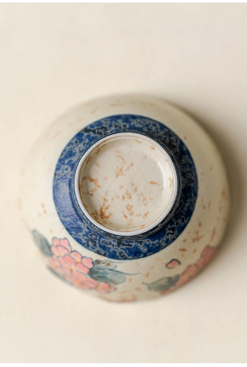 Description Picture 6 of itemBlue and white flint red hand-painted hydrangea master cup retro ceramic home tea cup kung fu tea set tea cup