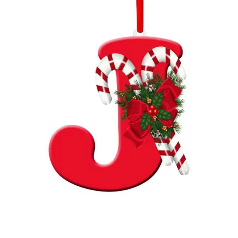 Christmas Tree Decoration 26 Letters Acrylic Pendants Diy Hanging Personalized Letter Decoration For New Year Party Home Decor