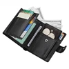 High Quality Men's Passport Leather Wallet Multiple Card Slots and Two Clear ID Window Vintage Business Card Bag 4