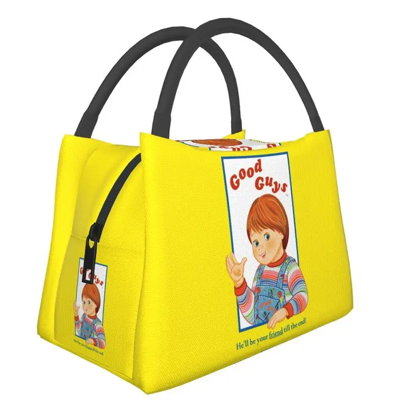 

Good Guys Chucky Insulated Lunch Bag for Women Child's Play Doll Portable Thermal Cooler Food Lunch Box Work Travel Picnic Bags