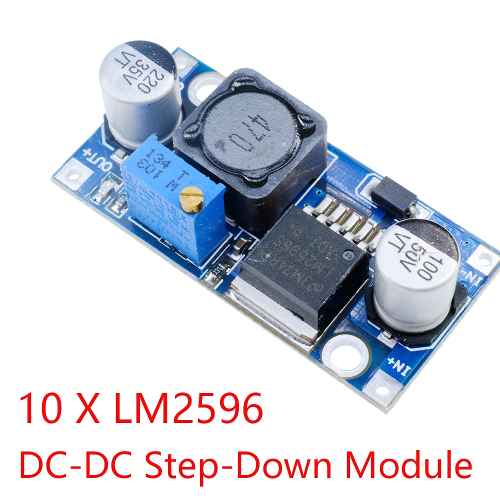 10PCS TOP DC-DC LM2596 Step down Adjustable Power Supply Module CC-CV LED Driver 