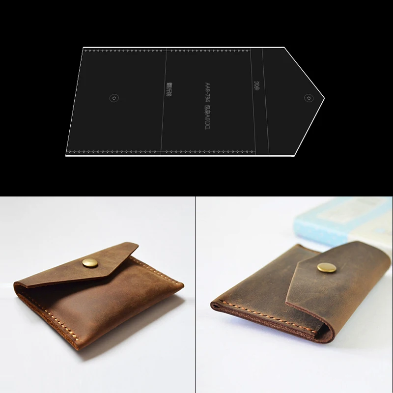 Sewing Pattern Stencil Tool Card Holder 1Set for DIY Acrylic Template Leather Coin Purse Craft 11.5X8cm leather craft template,sewing template