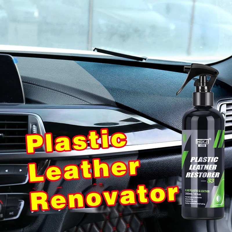 Plastic Renovator for Car Interior Spare Parts Trim Long-lasting Hydrophobic Black Liquid Coating Car Care HGKJ S3