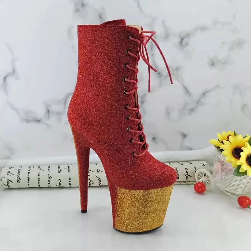 

New Mixed Colors Fashion 20CM/8 Inches Pole Dancing Shoes High Heel Platform Women's Modern Boots