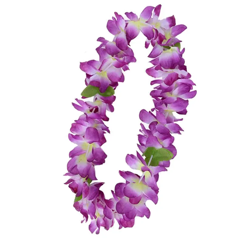 Lot De 12 Colliers Hawaïens Fleuris - Guirlandes Colorées Pour Fête, Déguisement, Festival