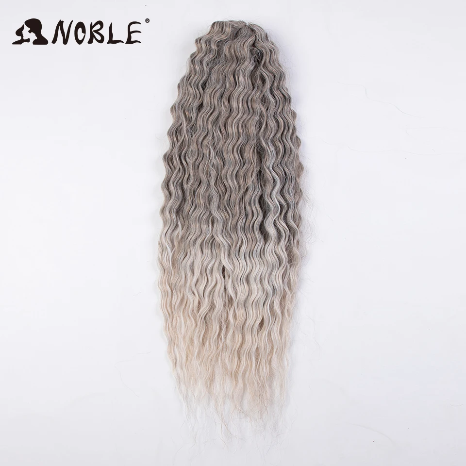 Noble Synthetic Hair Cosplay Water Wave 24Inch Twist Crochet Hair Braid Hair Ombre Blonde Pink Deep Wave Braiding Hair Extension