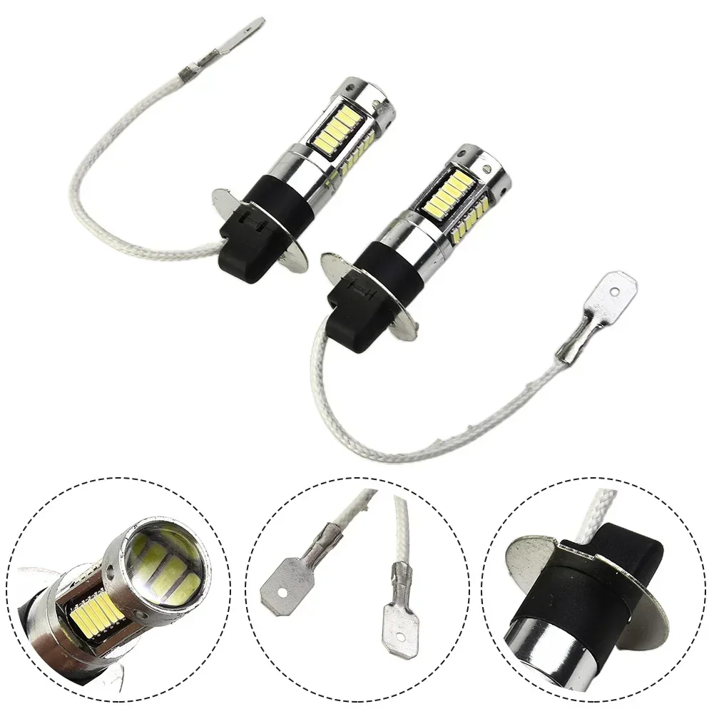 LED bulbs 2Pcs 100W H3 6000K power white daytime running lights 12V-24V fog driving lights accessories
