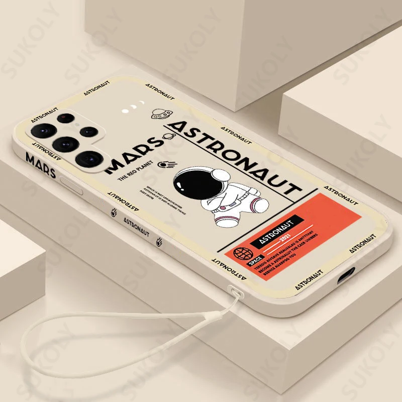 Astronaut Hand Lanyard Silicone Phone Case with Strap