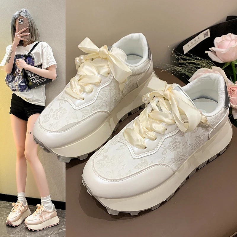 

Thick soled genuine leather waffle shoes for women's 2024 spring/summer new Forrest Gump shoes for height increase a slimming