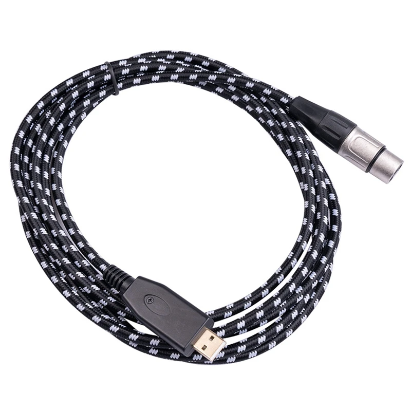 USB Microphone Cable, XLR to USB Adapter Cable, Microphone Female XLR Cord to Computer PC USB