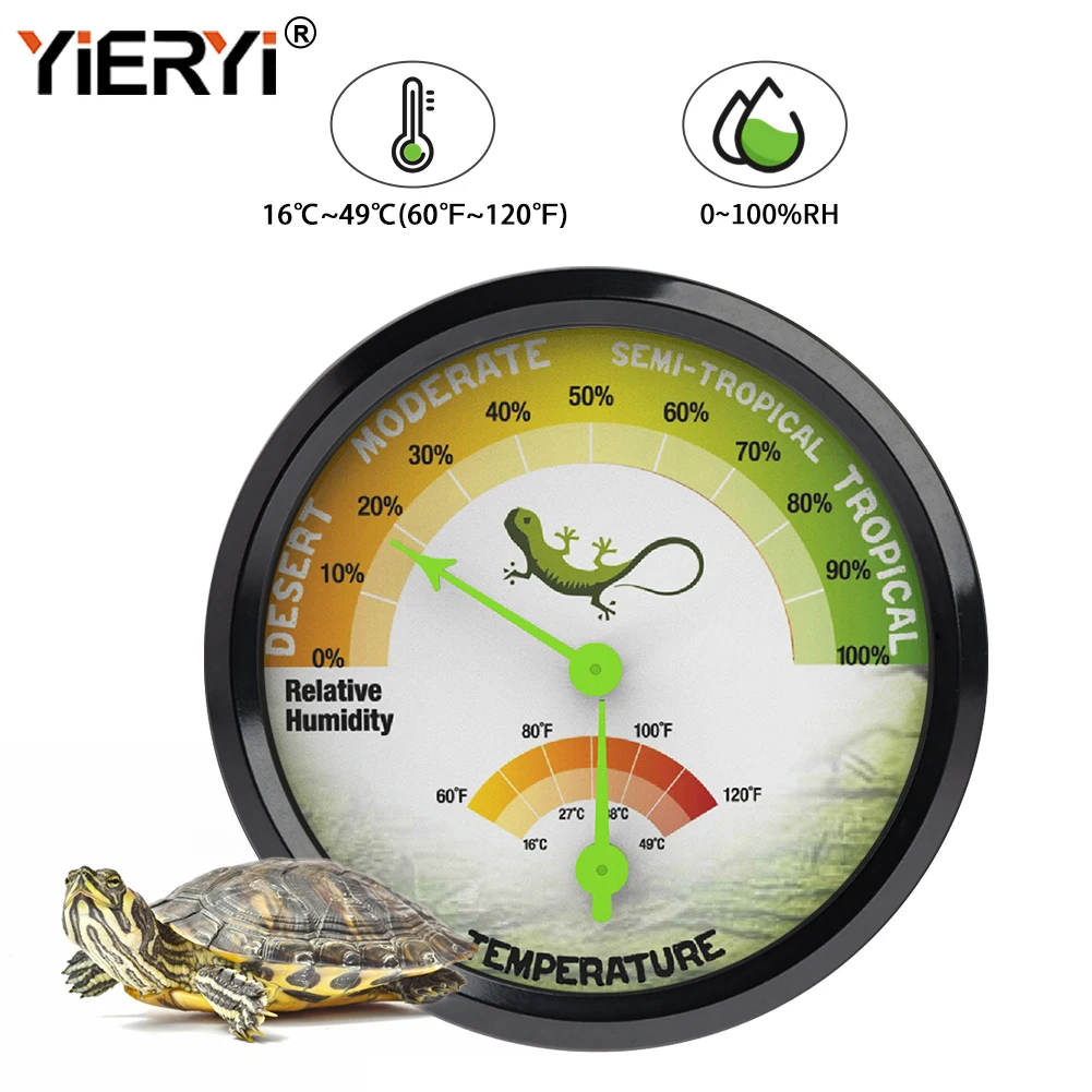 

Yieryi Reptile Pet Thermometer Real-Time Monitorin Temperature Sensor Humidity Pointer Meter for Lizards Snakes Turtles Plants