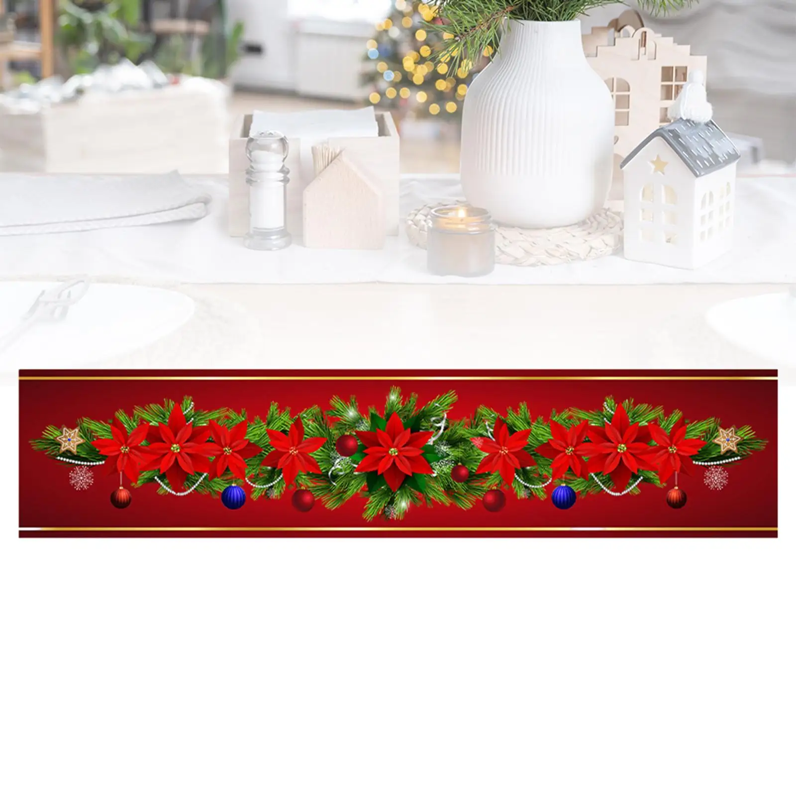 

Christmas Table Runner Christmas Decoration for Dresser Living Room Home