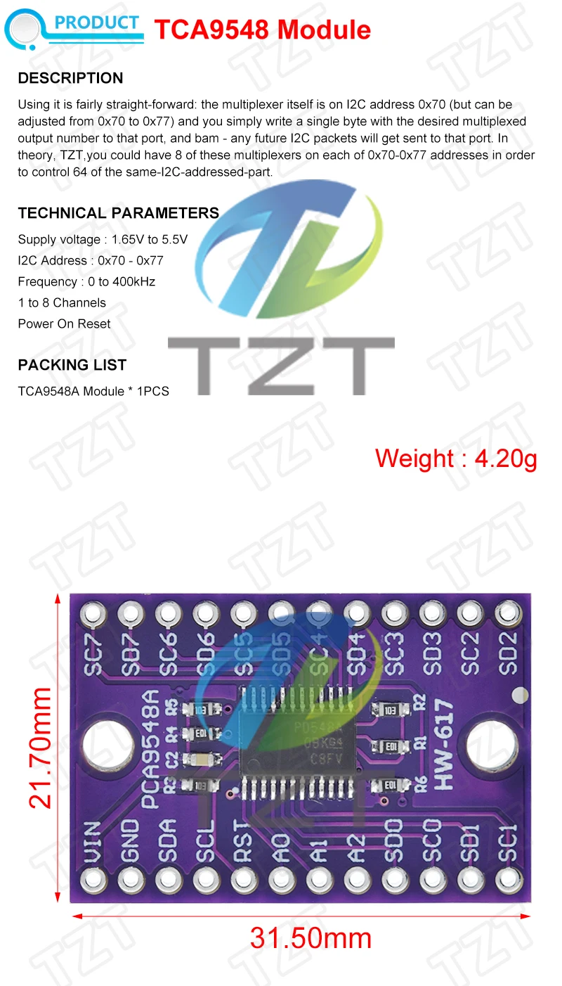 1/3PCS TCA9548A 1-zu-8 8 Weg I2C 8-kanal Multi-kanal Expansion Board IIC modul Entwicklung Board 9548 Für Arduino – Detail 3