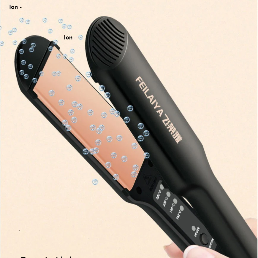 2 in 1 ceramic flat iron hair straighteners and curler electric portable professional