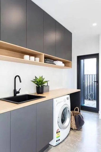 ตู้อ่างล้างจานห้องซักรีดสีขาวสีฟ้าแบบกําหนดเอง 3 ตู้อ่างล้างจานห้องซักรีดสีขาวสีฟ้าแบบกําหนดเอง 3