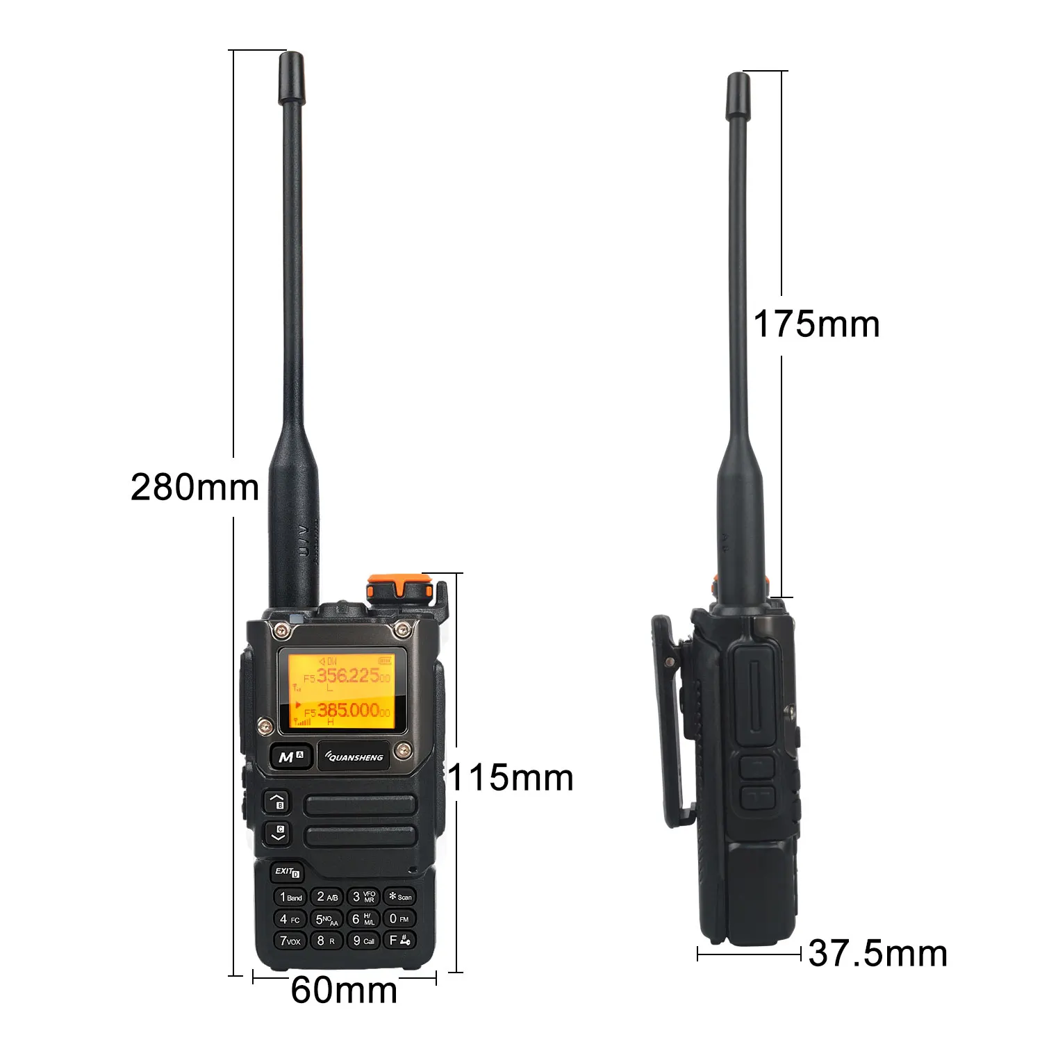 Quansheng Walkie Talkie Air Band 50-600MHz HF RX UV-K5(8) 136-600MHz UHF VHF TX FM Scrambler NoAA Frequency Scan Copy DTMF Radio 6