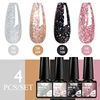 4Pcs/Set Gel Nail Polish Glitter Popular Colors In Autumn Black Semi Permanent Soak Off UV LED Nail Art Varnish Supplies 1