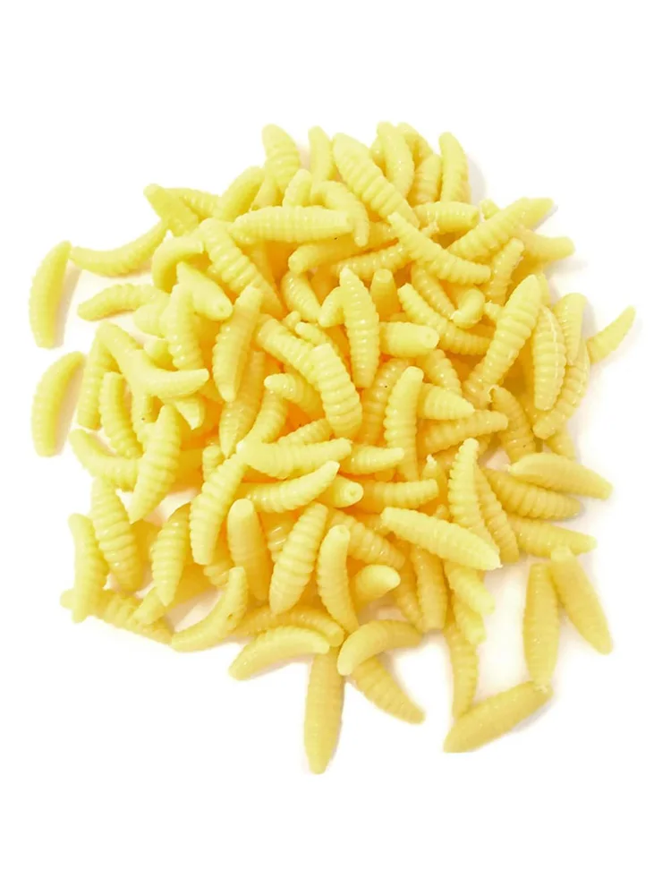 구더기 소프트 낚시 미끼, 실리콘 냄새 벌레, 겨울 글로우 새우, 배스 낚시 벌레, 인공 미끼, 물고기 미끼, 200 개, 2cm, 0.3g 