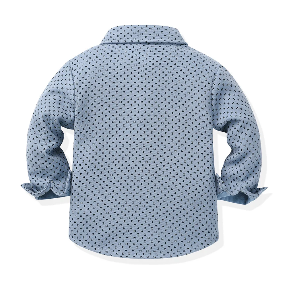 Boys' Long-sleeved Shirt Strap Pants Set 70-160cm Boy New Children's Korean Version June Day Piano Performance Clothes