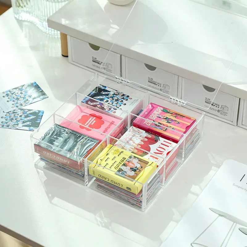 Lomo Cards Storage Box Large Acrylic Transparent Scrapbook - Temu