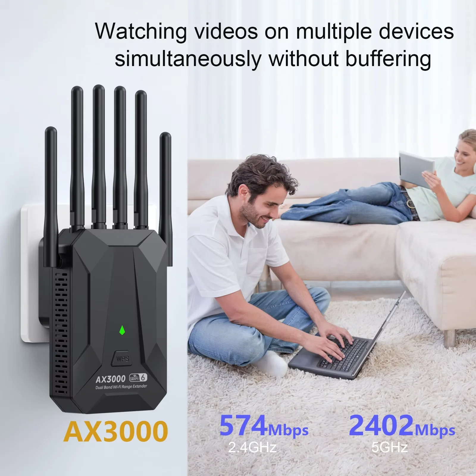 3000Mbps 5Ghz Wireless WiFi Repeater 2.4G/5GHz Wi-Fi 6 Signal Amplifier Extender Router Network Wlan WiFi Repetidor