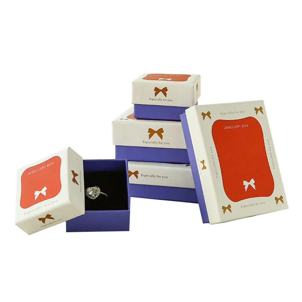 24pcs New Style Engagement Ring Jewelry Boxes with Words Design Album Paper Cards Decorative Crafts Baby Shower Wedding Birthday