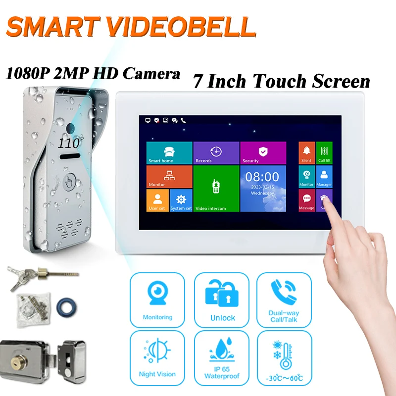 

IP Villa outdoor station 1 button to call One button to call video call talk intercom HD IP camera 1080P 2M 110 angle