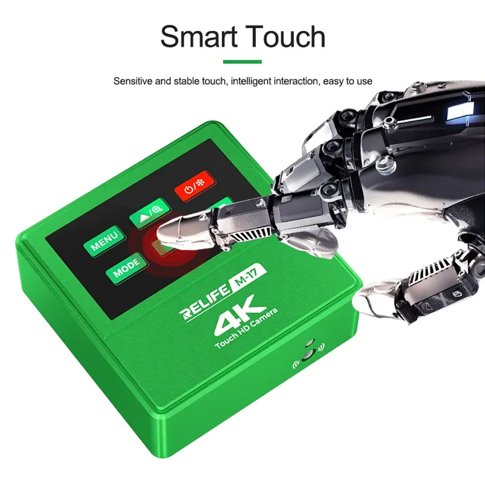 RELIFE M-17 고화질 전자 카메라, 터치 컨트롤 4K HD 카메라, 4 천 8 백만 픽셀, 삼안 현미경 전용