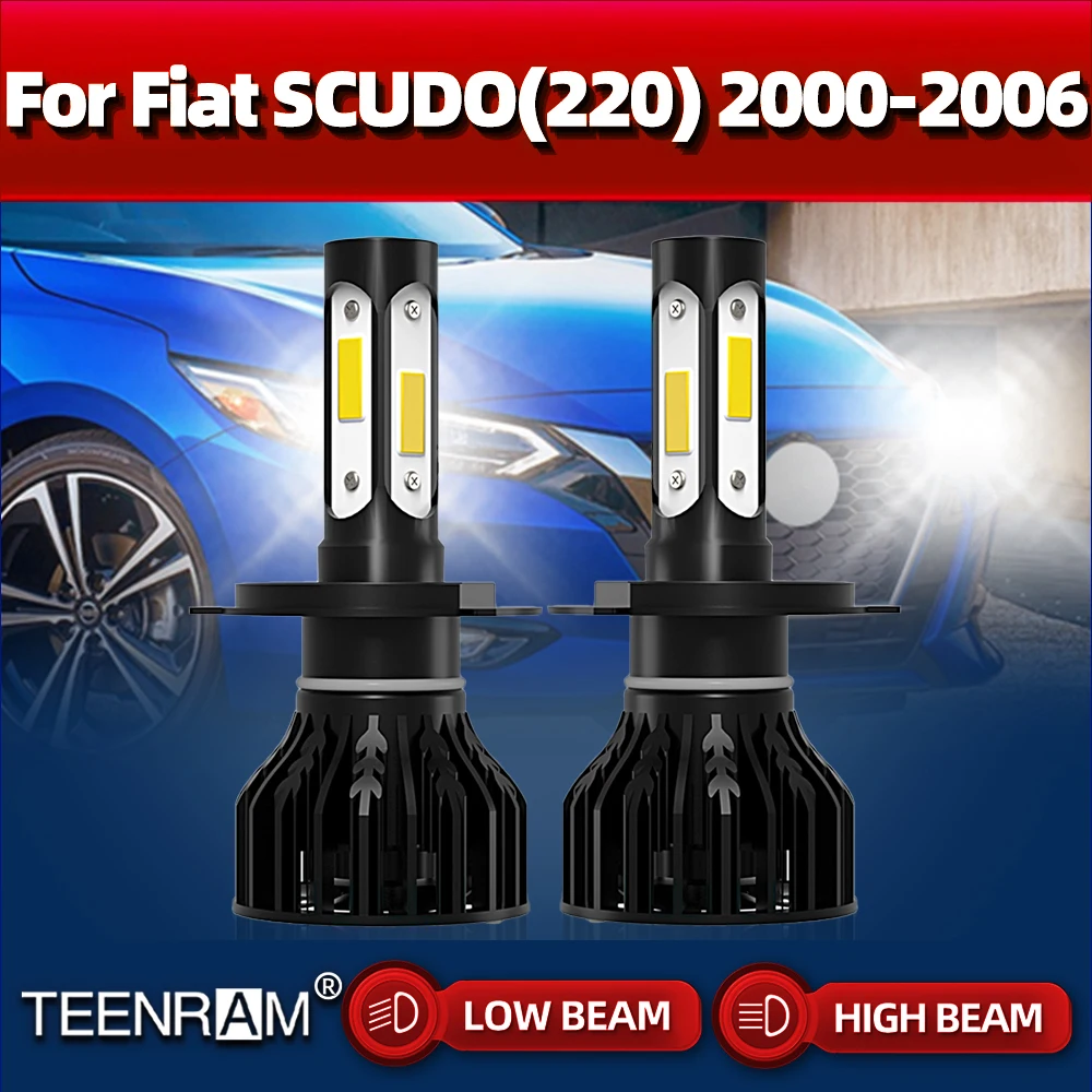 

H4 LED Headlight Bulb High Low Beam 20000LM Super Bright Auto Lamps 6000K For Fiat SCUDO(220) 2000 2001 2002 2003 2004 2005 2006