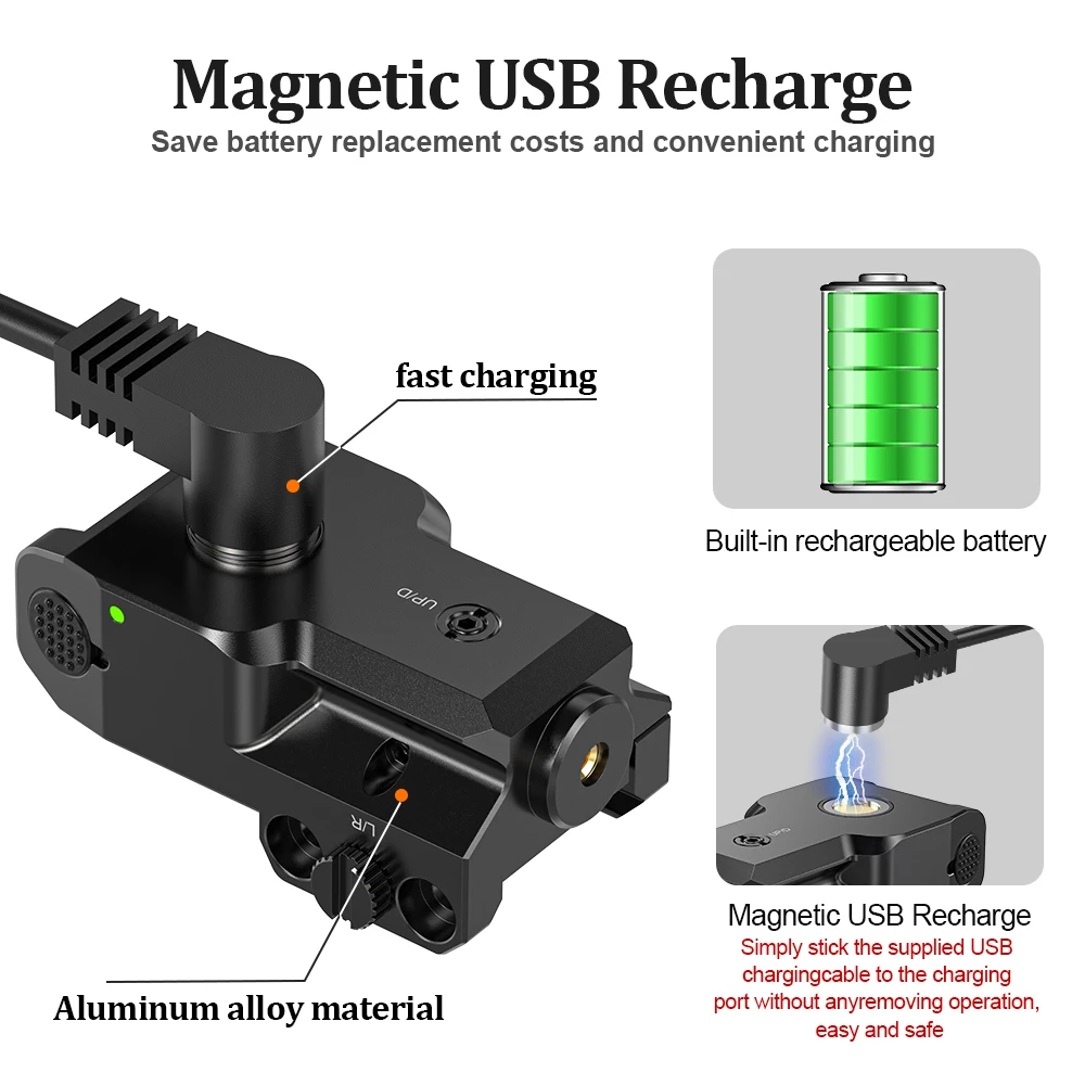 Compact 1023 Magnetic Charging Laser Sight Red/Blue Built-In Lithium Battery Sports & Outdoor Use Compatible laser sight