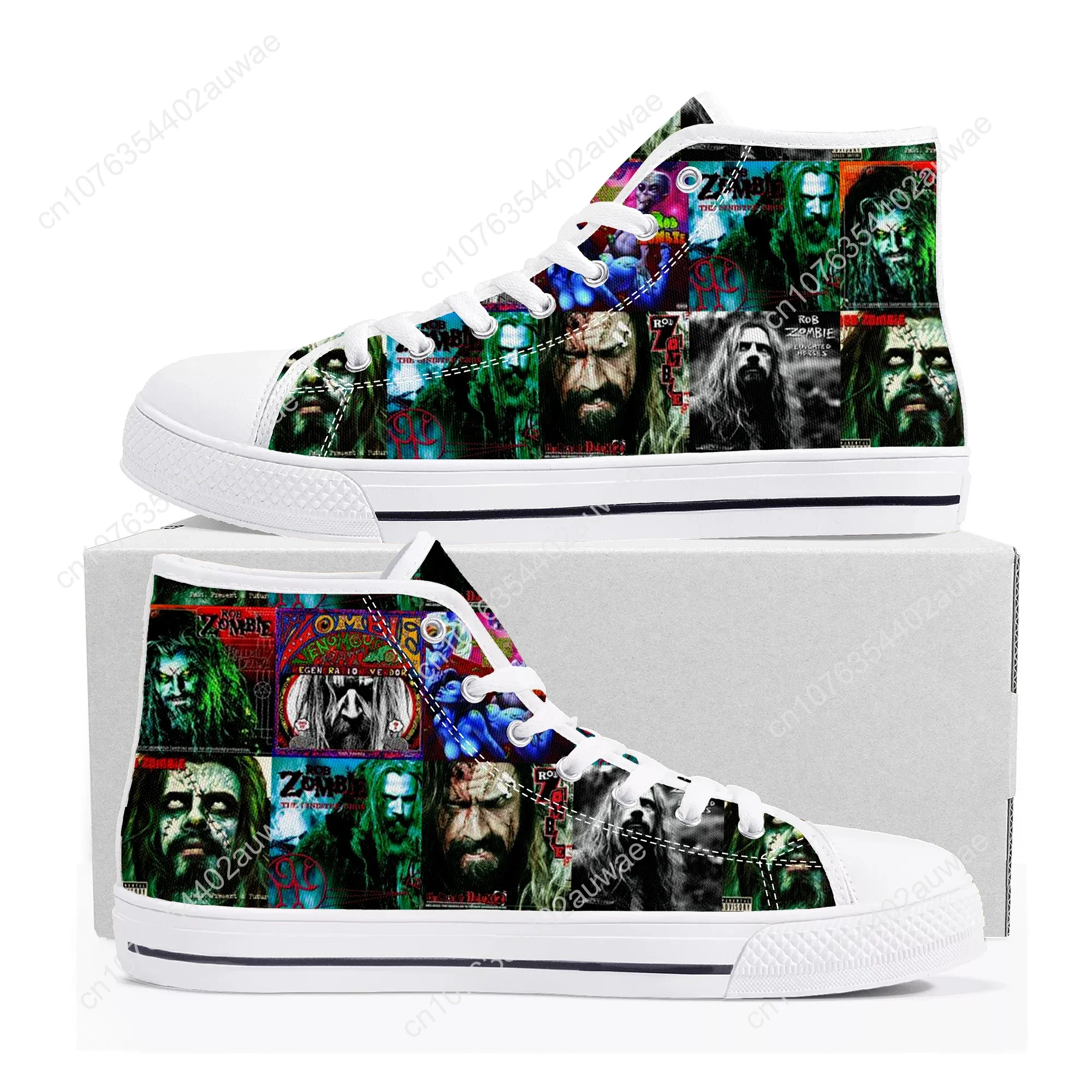 Rob Zombie Rock Singer High Top High Quality Sneakers Men Women Teenager Children Canvas Sneaker Casual Couple Shoes Custom Shoe
