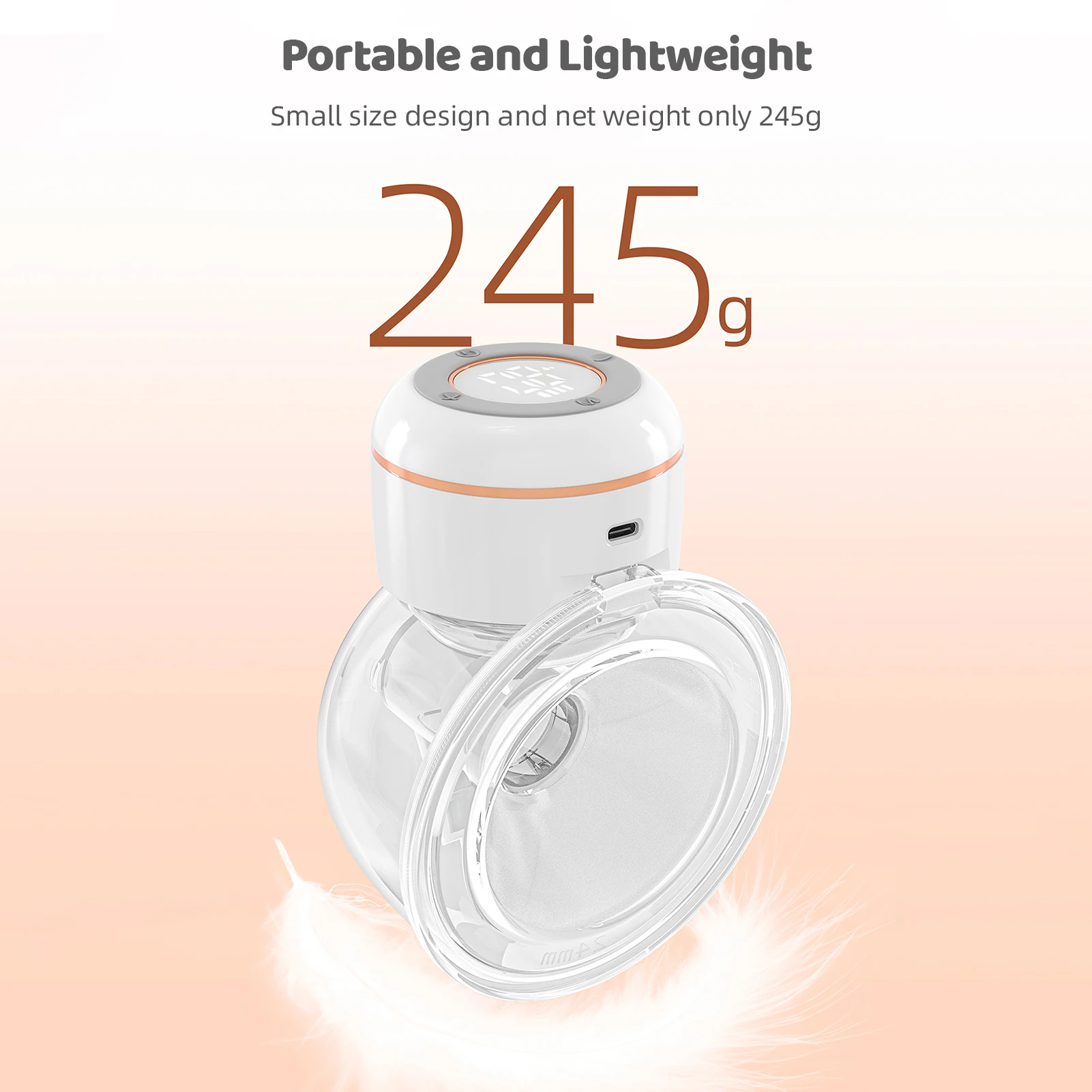 YW588 Wearable Breast Pump Hands Free Electric Breast Pump for Breastfeeding 4 Modes 12 Suction Level Low Noise Built-in Battery 4