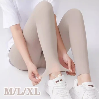 1 Paio di Leggings Yoga Sottili da Donna a Vita Alta, Elastici, Estivi, con Protezione Solare, Sexy, Modellanti, Pantaloni Fitness, Calze da Golf