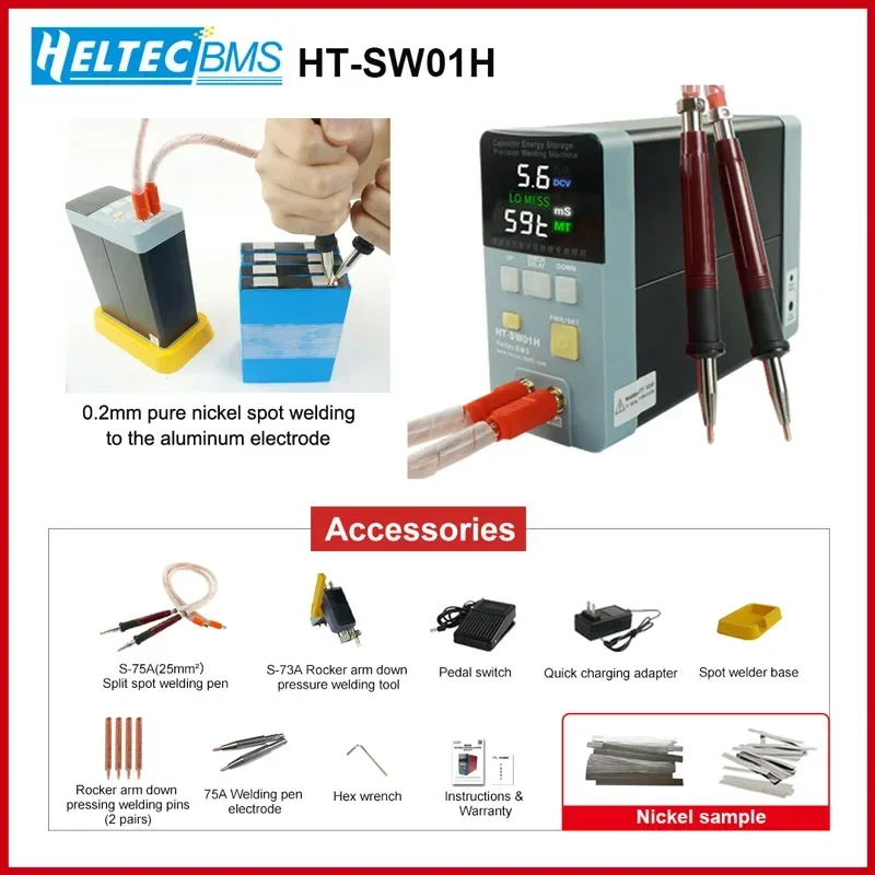 Lithium Battery Spot Welding Machine HT-SW01H 21KW 3500A High Power 18650/21700 Battery Spot Welder for battery 0.5mm thickness