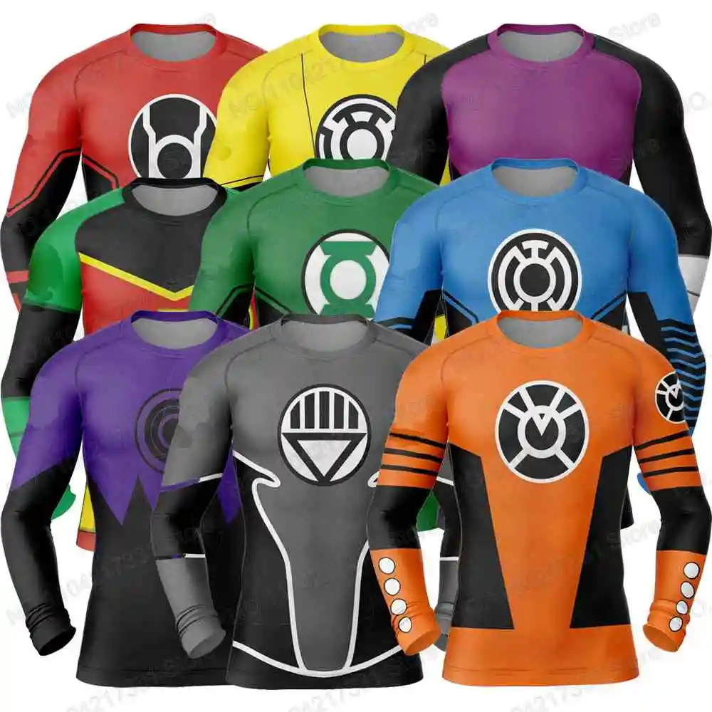 الرسوم المتحركة الشعبية فيديو أنيمي تصفح جيرسي ملابس الشاطئ الغوص رياضة طويلة الأكمام بنطلون MMA BJJ الرجال جيو جيتسو اللياقة البدنية مجموعات