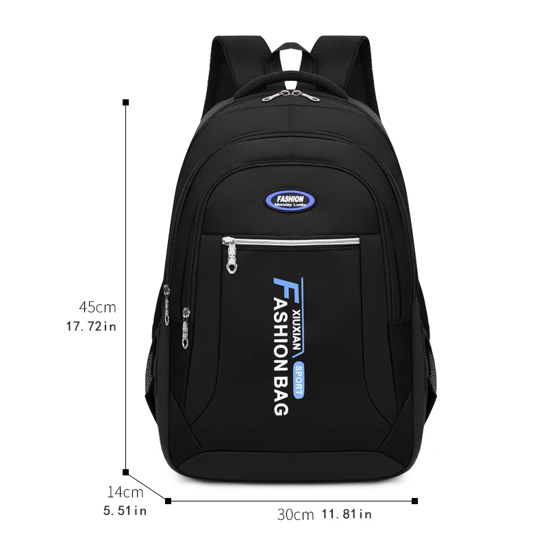 Travel backpack, equipped with adjustable shoulder straps, laptop compartment, front pockets, and durable fabric