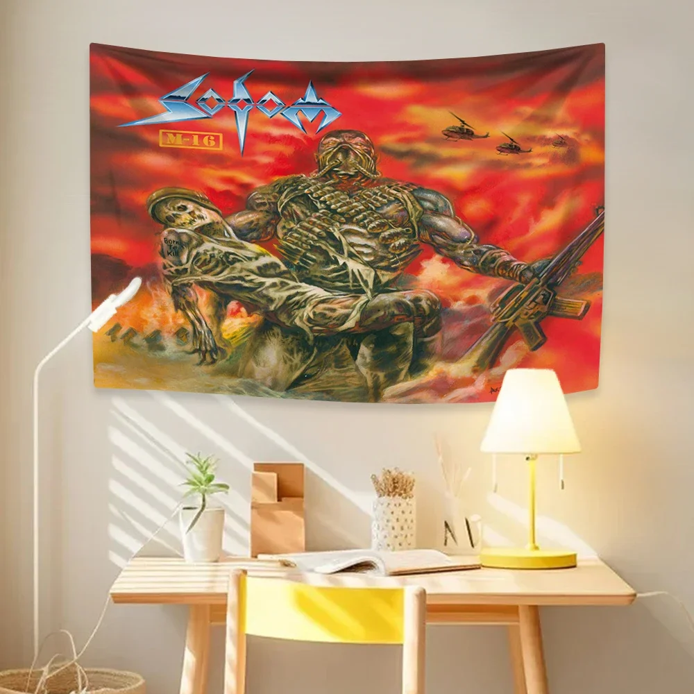 Party decorations,tapestry decorations Sodoms Tapestry Germany Thrash Metal Flag Rock Band Home Decor Bedroom Dorm Background Concert Banner Outdoor Indoor Decoration
