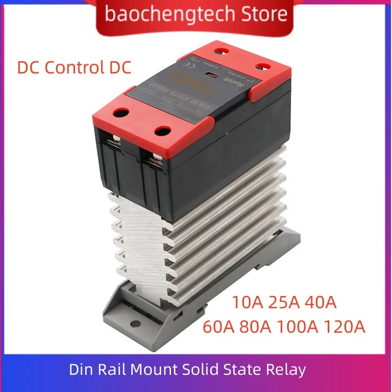 Ssr 10Dd 25Dd 40Dd 60A 80A 100A 120 10 25 40 Amp Montaggio Su Guida Din Relè A Stato Solido Ssr Dc Control Dc Con Dissipatore Di Calore Monofase