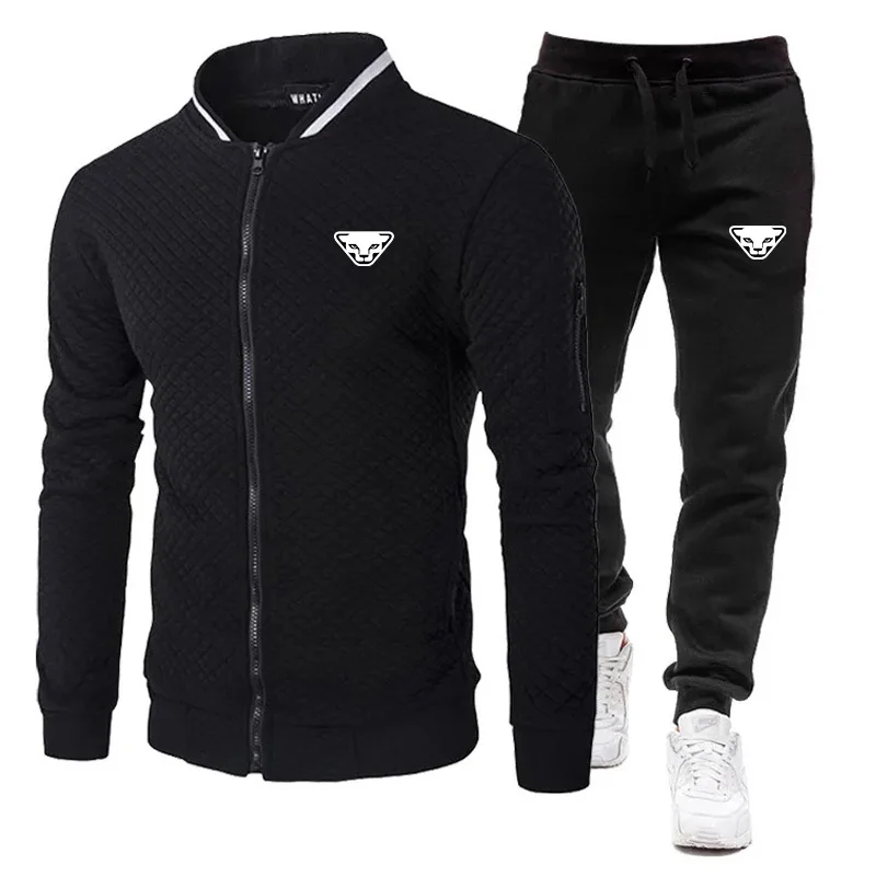 

South Korea 2023 New Outdoor Men's Casual Jacket+Drawstring Pants Fashion Baseball Coat Sports Fitness Two Piece Set Quality