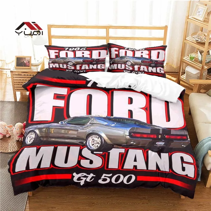 

Mustang Ford Car Pattern Duvet Cover Set Bedding for Adult Kids Bed Set Comforter Cover Bedding Set 10 Sizes
