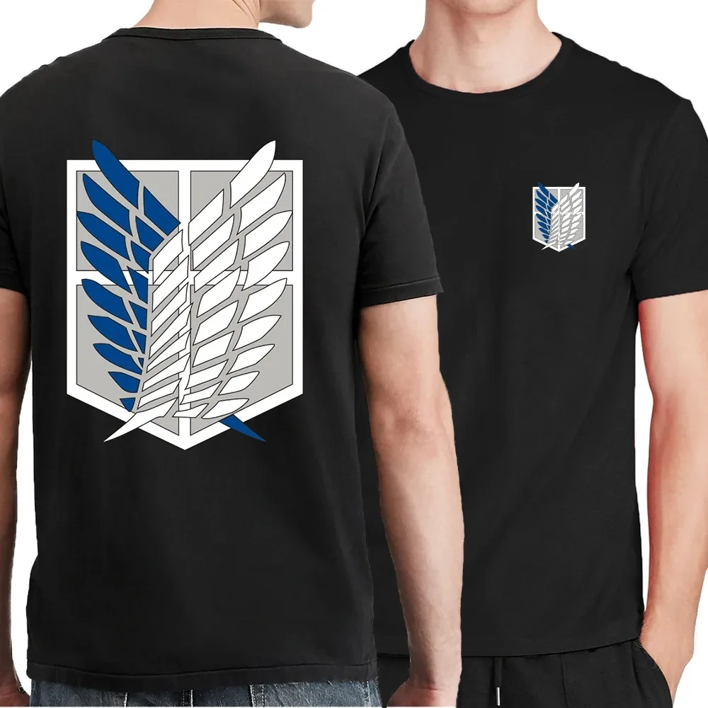 

Attack On Titan T Shirt Wings Of Freedom Mikasa Men T-Shirts O-Neck Cotton Short Sleeve Summer Oversized Pocket Tops Tee Clothes