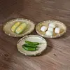 5pcs/set Handmade Weaving Bamboo Sieve Raft Round Storage Trays Basket DIY Home Decor Fruit Bread Basket Kitchen Storage 2