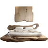 Chinese-style all-solid wood bed, wabi-sabi wind peach blossom core homestay furniture log master bedroom 1.8 meters double bed 1 Chinese-style all-solid wood bed, wabi-sabi wind peach blossom core homestay furniture log master bedroom 1.8 meters double bed 1