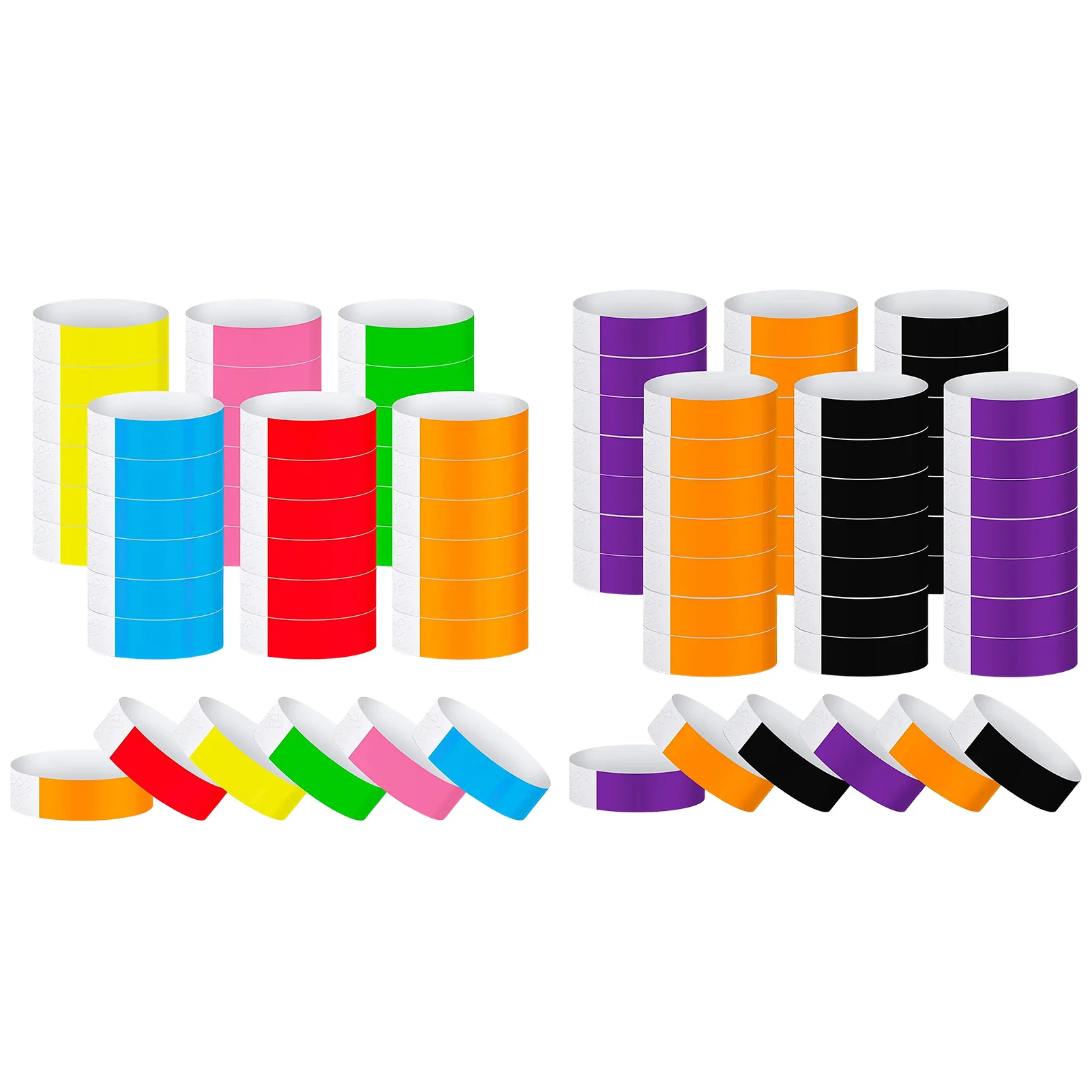 600Pcs/set Colored Paper Wristbands For Events Party Concert Bar Entrance Admission Waterproof Neon Party Wrist Band Supplies
